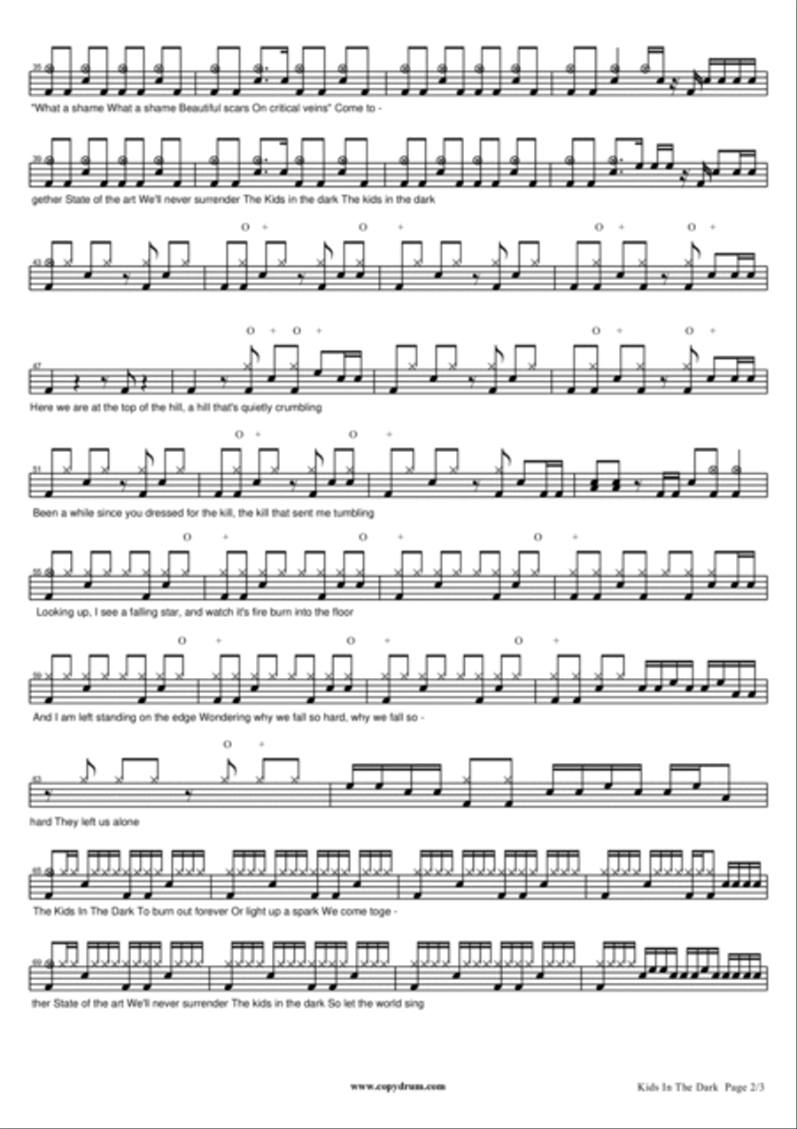 Kids In The Dark Drum Set scores gallery preview page 2