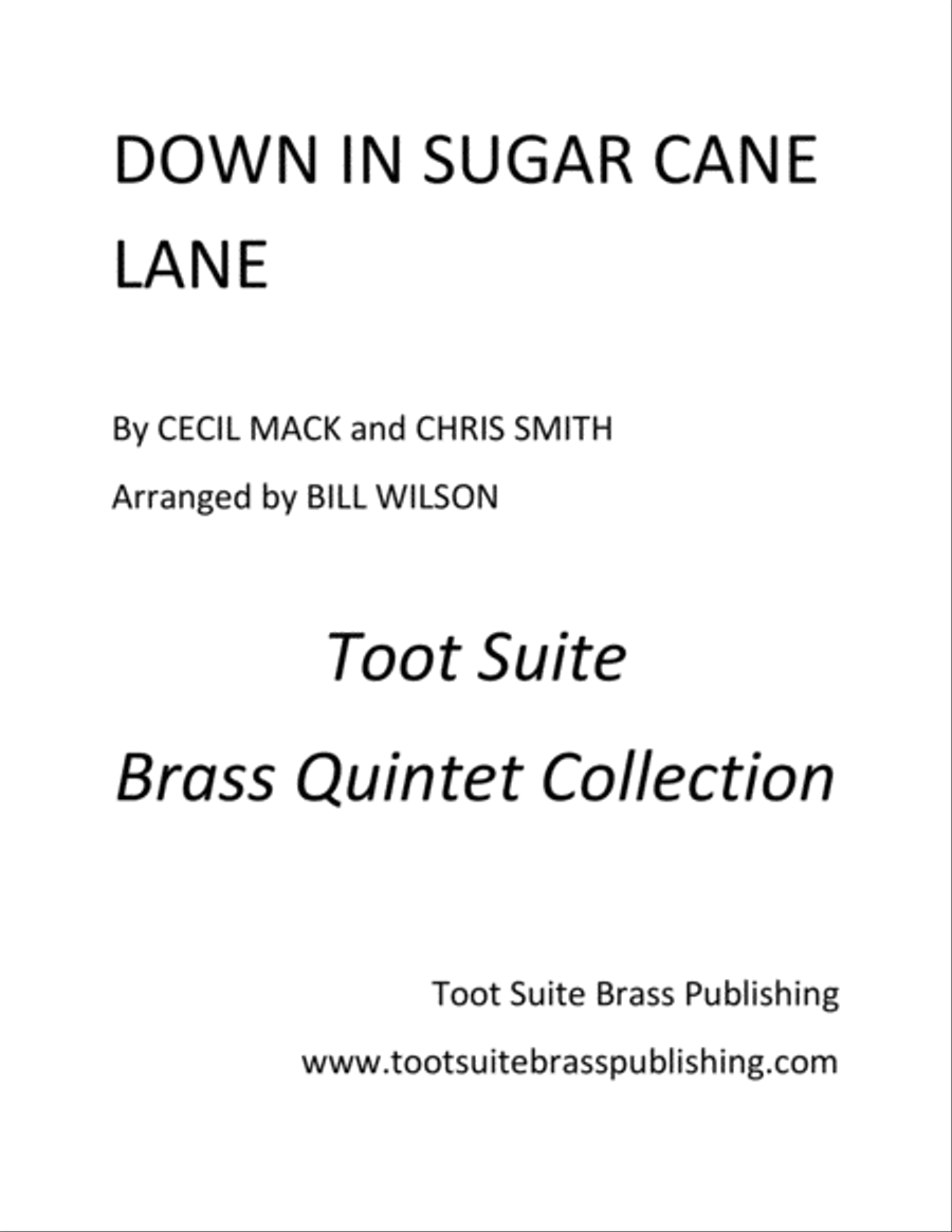 Down in Sugar Cane Lane Brass Quintet scores gallery preview page 1