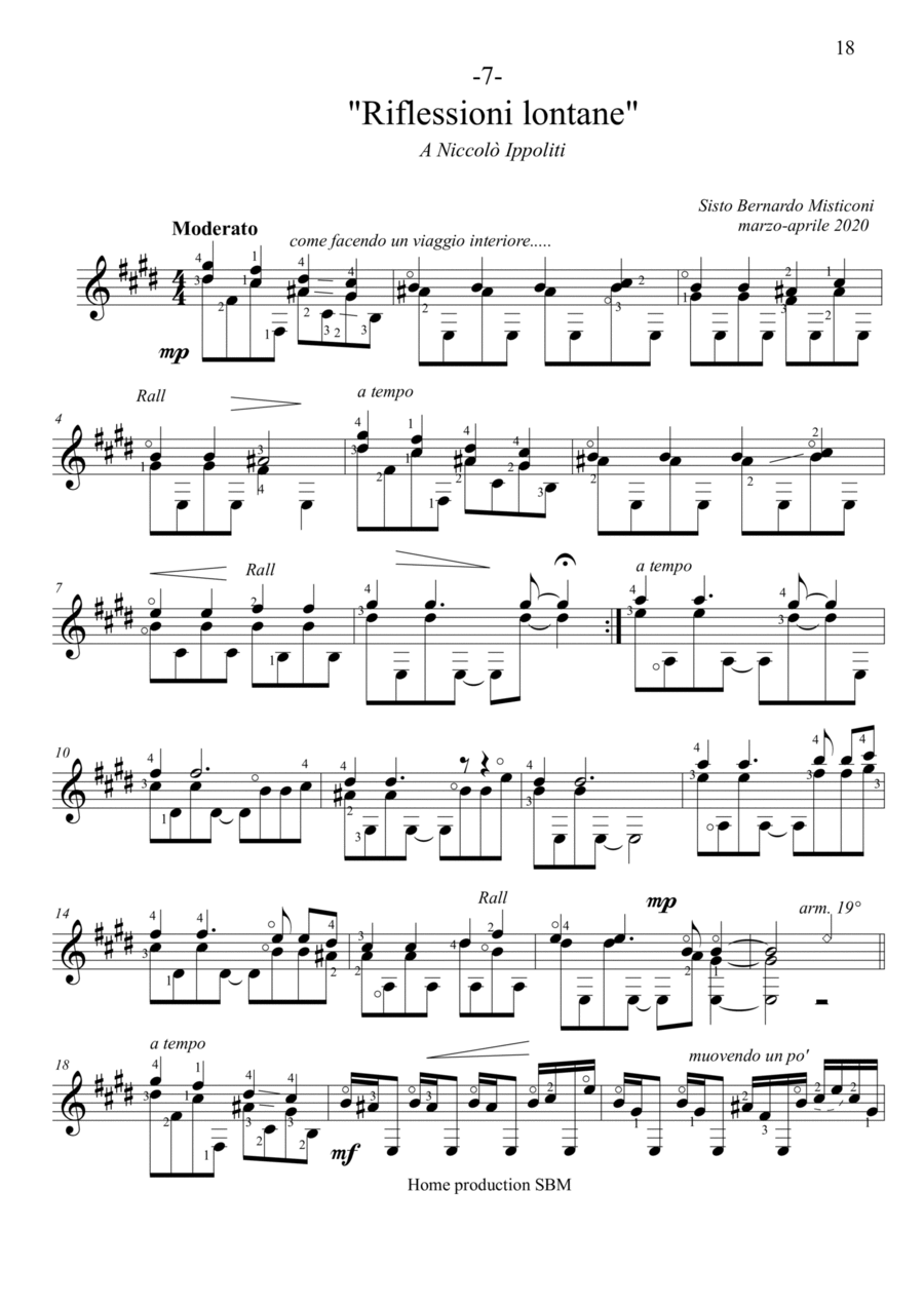 Riflessioni lontane Riflessioni lontane Acoustic Guitar scores gallery preview page 1