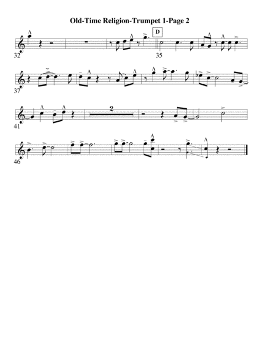 Old-Tiime Religion for Brass Quintet Brass Quintet scores gallery preview page 6