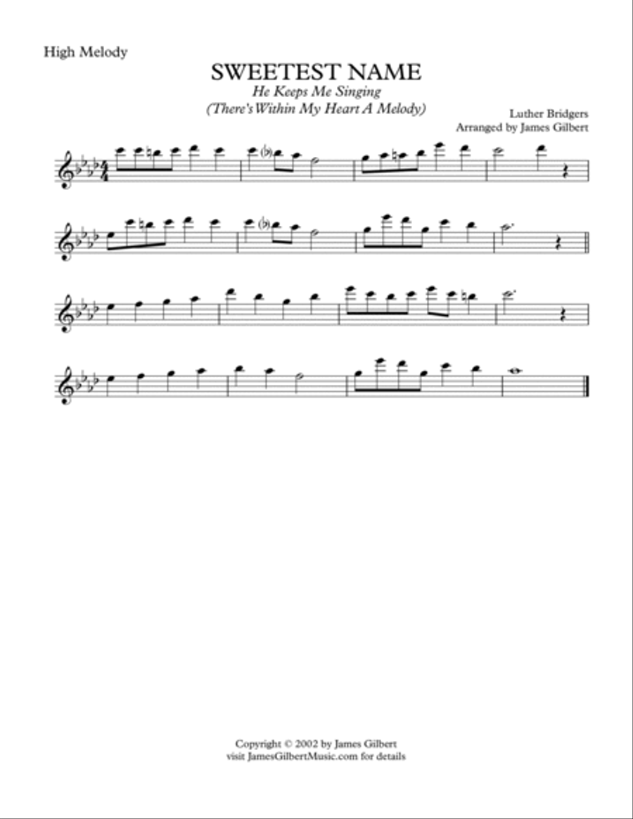 SWEETEST NAME (He Keeps Me Singing) Small Ensemble scores gallery preview page 4