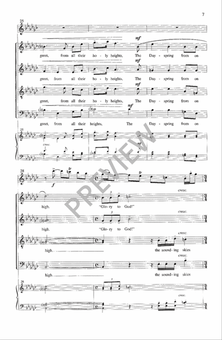 Calm on the Listening Ear of Night 4-Part scores gallery preview page 8