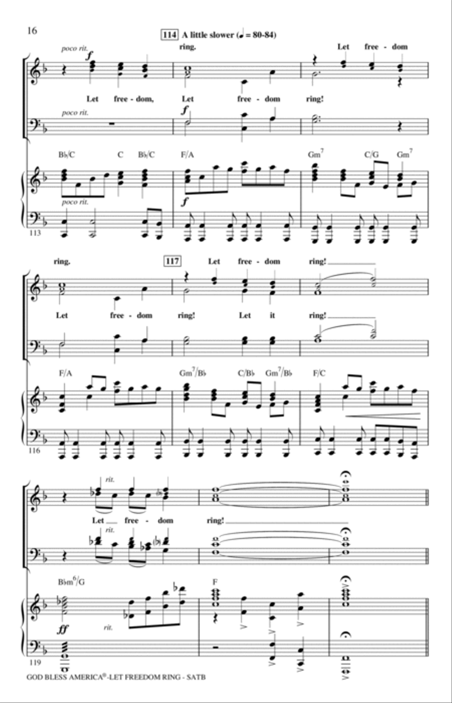 God Bless America (Let Freedom Ring) (Medley) 4-Part scores gallery preview page 15