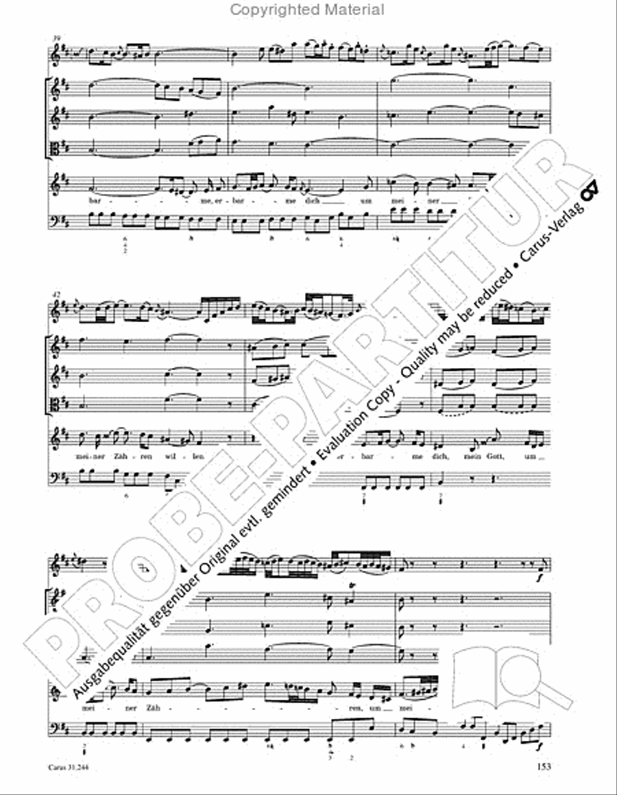 St. Matthew Passion (Matthaus-Passion) 4-Part scores gallery preview page 155