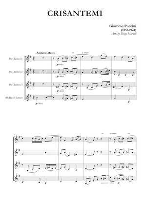 Crisantemi for Clarinet Quartet