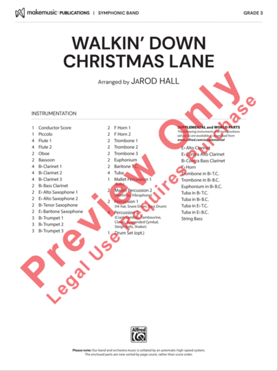 Walkin' Down Christmas Lane Concert Band scores gallery preview page 2