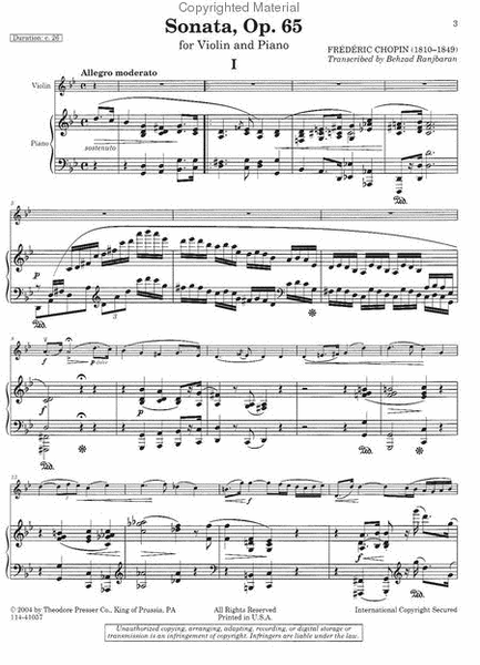 Sonata for Cello and Piano Op.65