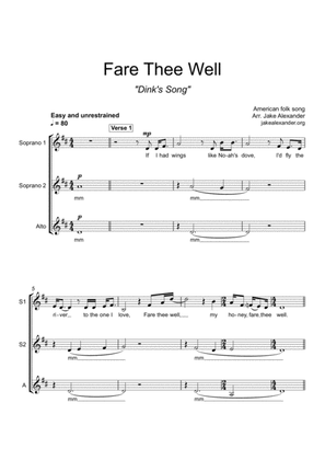 Book cover for Fare Thee Well - SSA a cappella