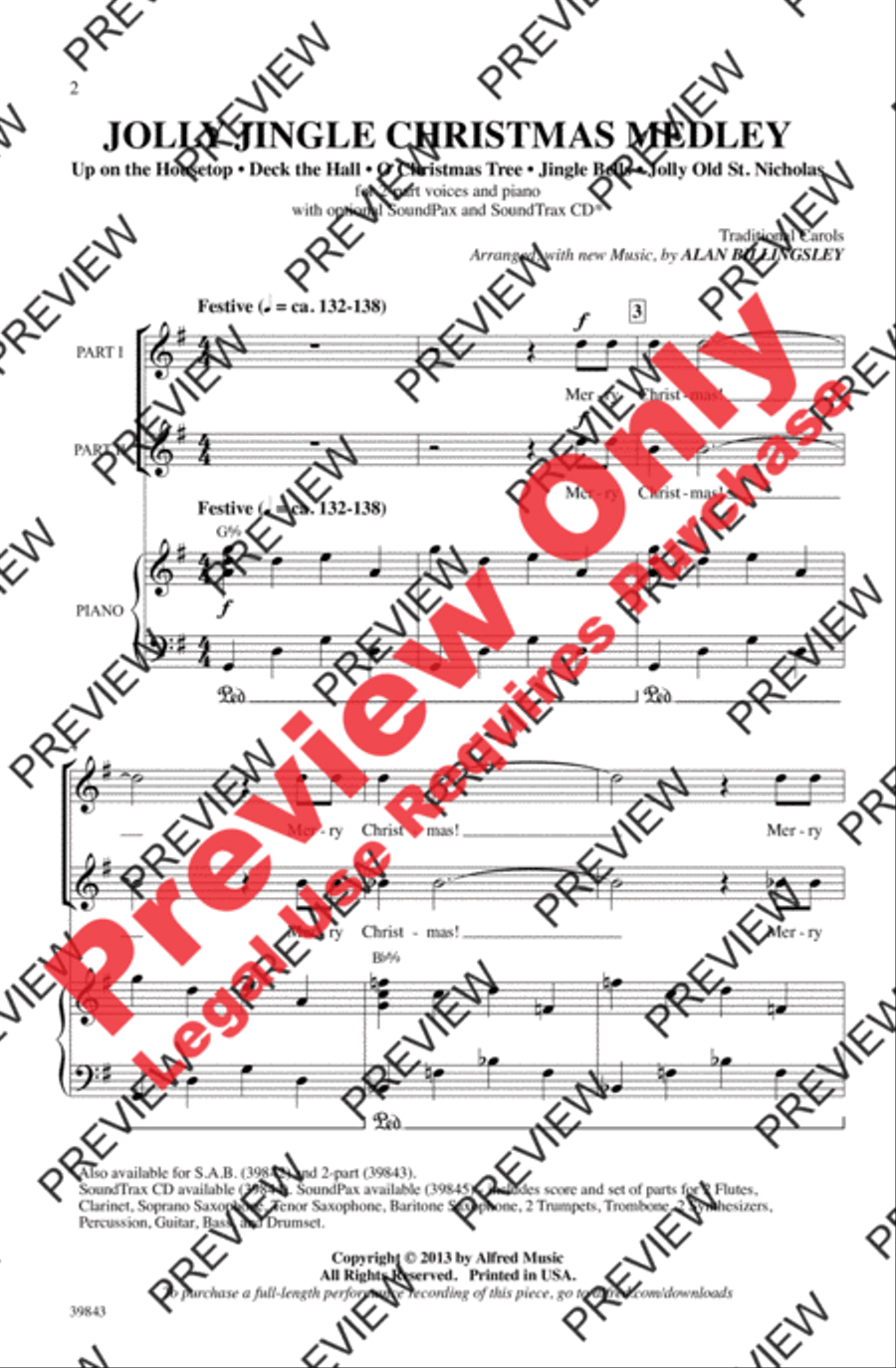 Jolly Jingle Christmas Medley 2-Part scores gallery preview page 2