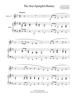 The Star-Spangled Banner - for French horn and piano