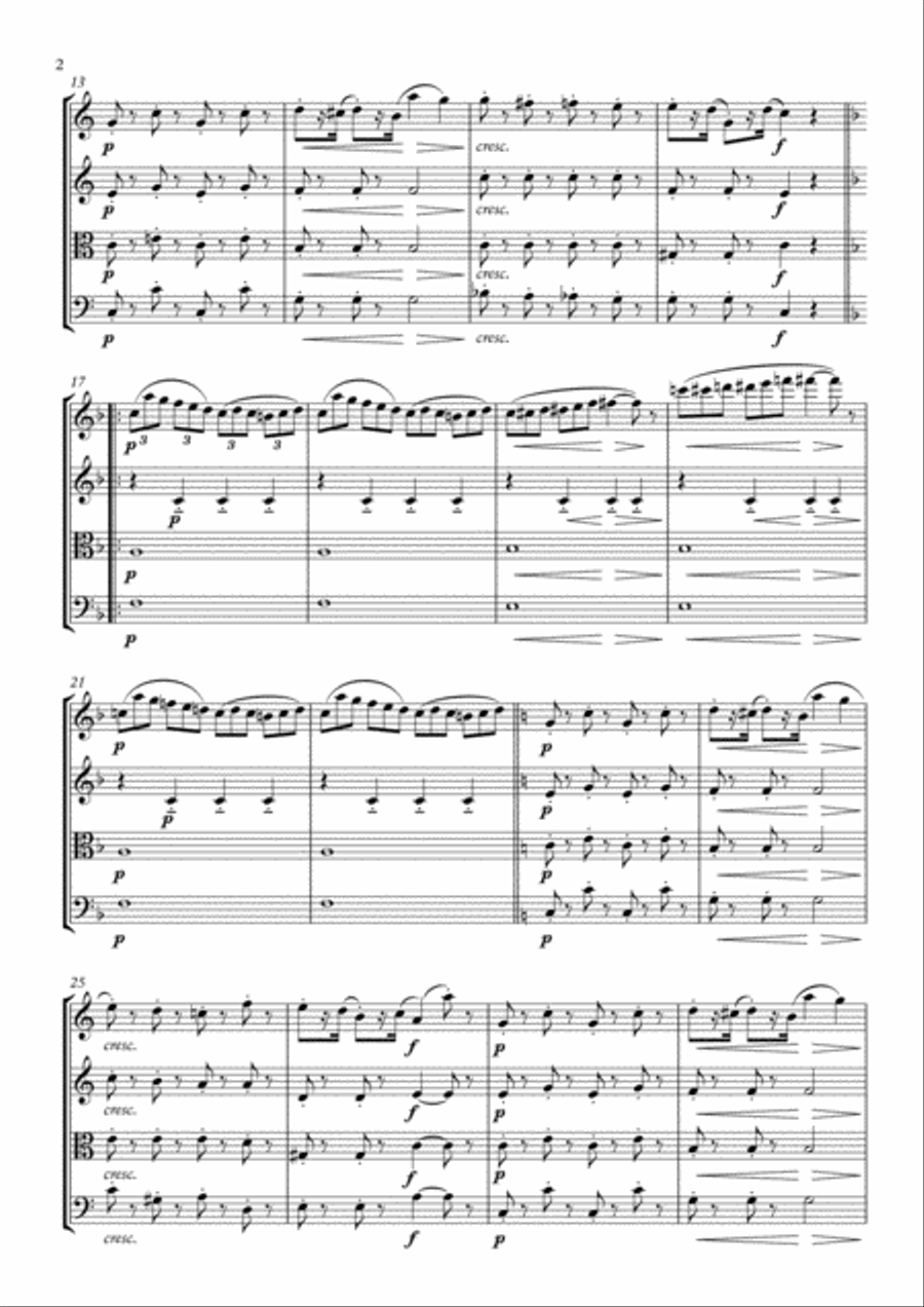 La chevaleresque arranged for String Quartet String Quartet scores gallery preview page 2