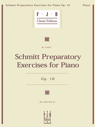 Book cover for Schmitt Preparatory Exercises for Piano, Op. 16