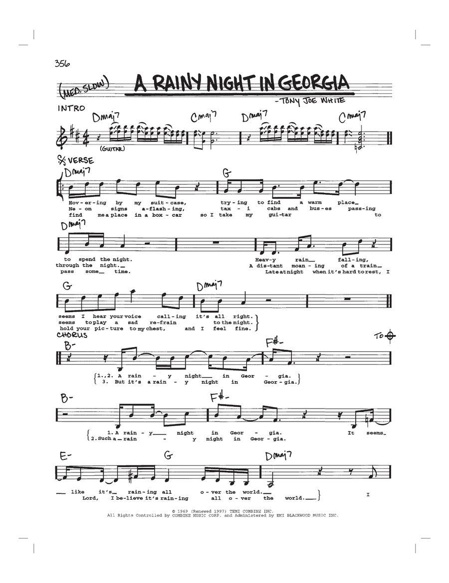 A Rainy Night In Georgia Piano scores gallery preview page 1