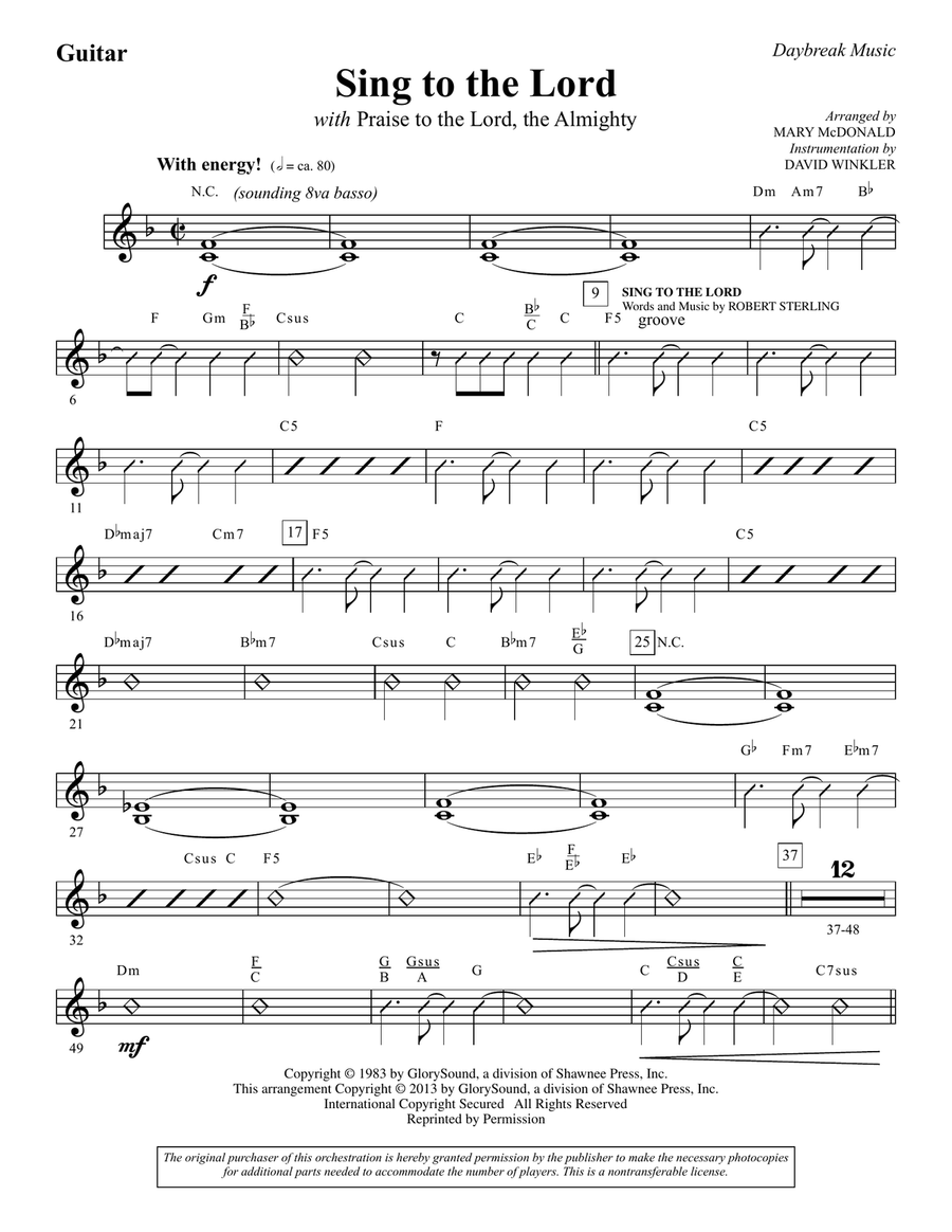 Sing To The Lord (with 