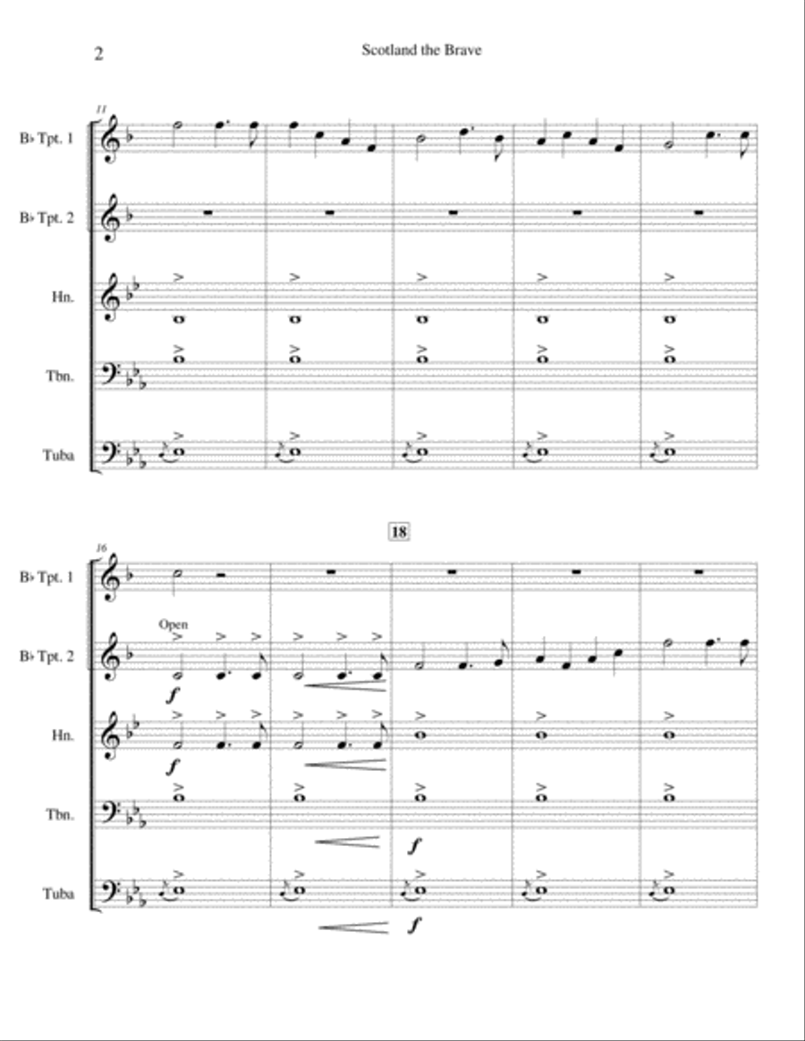 Scotland the Brave - A Medley Brass Ensemble scores gallery preview page 2