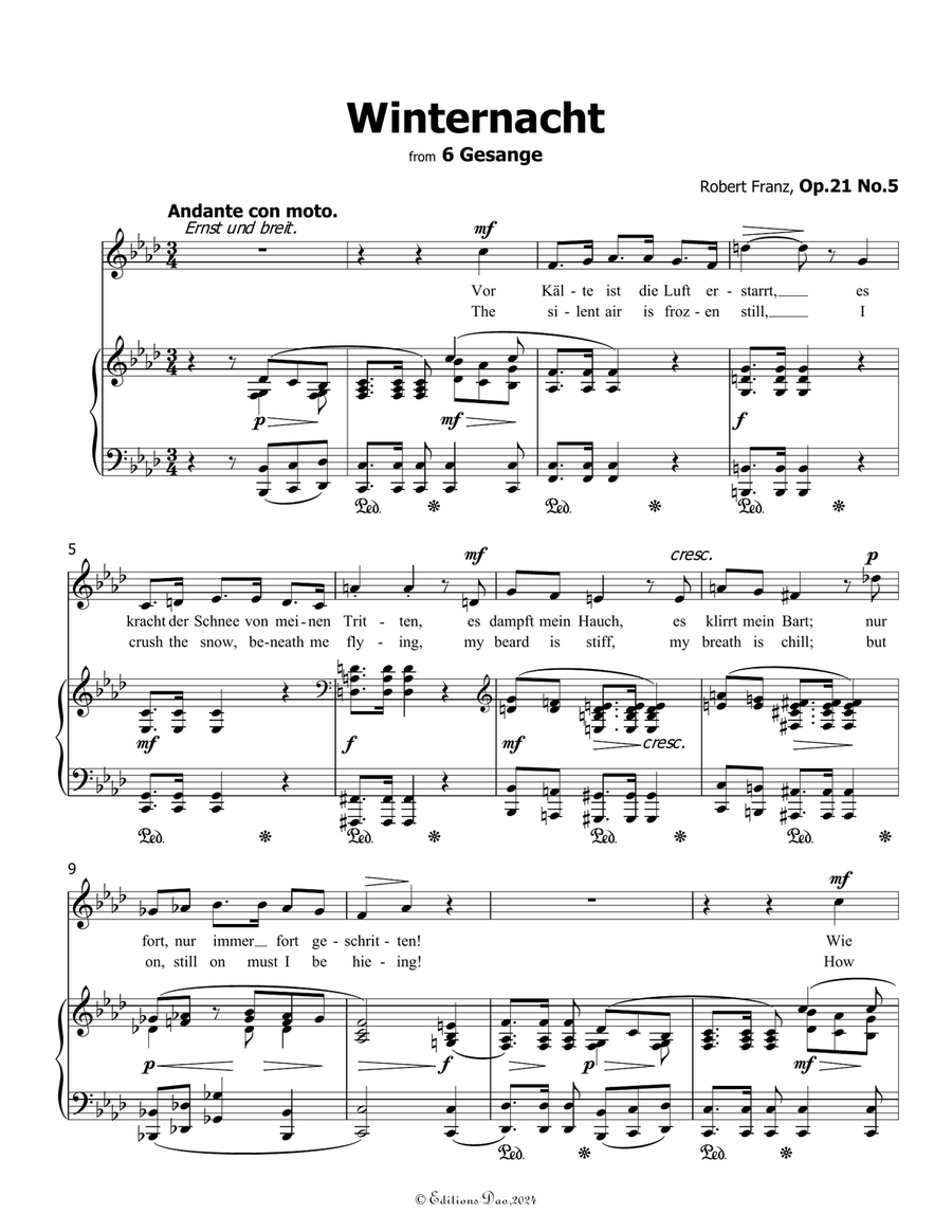 Winternacht, by Robert Franz, in f minor Voice scores gallery preview page 3