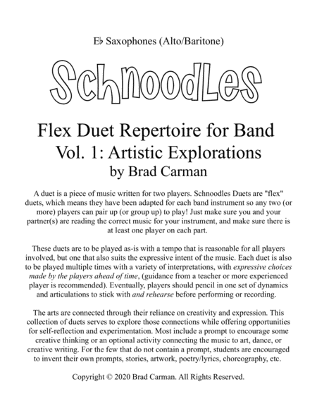 Schnoodles 32 Easy Flex Duets for Band (Eb Sax Alto/Baritone)
