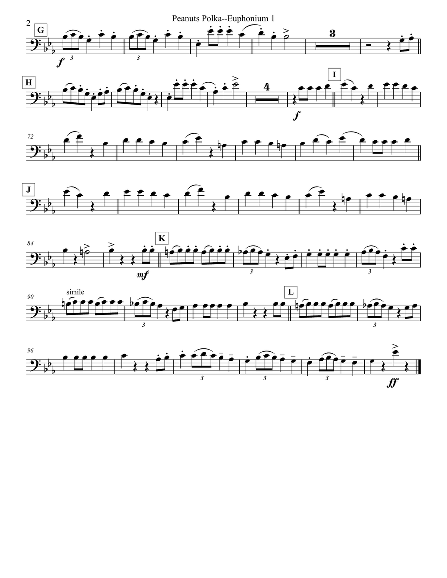 Peanuts Polka - Tuba/Euphonium Quartet Brass Ensemble scores gallery preview page 6
