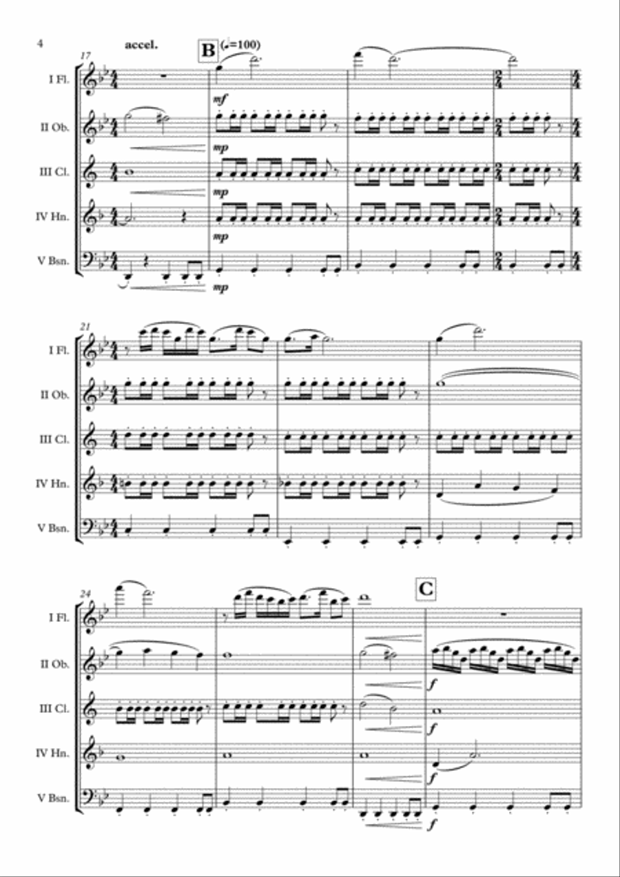 The Ecstasy Of Gold from THE GOOD, THE BAD AND THE UGLY Woodwind Quintet scores gallery preview page 5