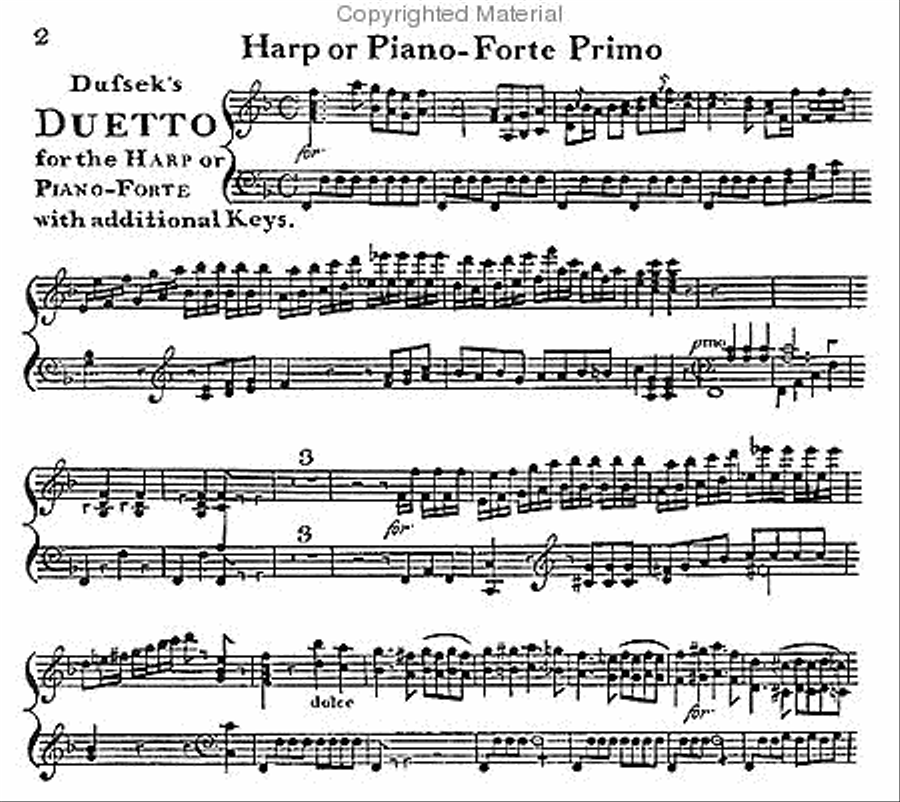 Duetto for harp and piano or for two pianos. c. 1796