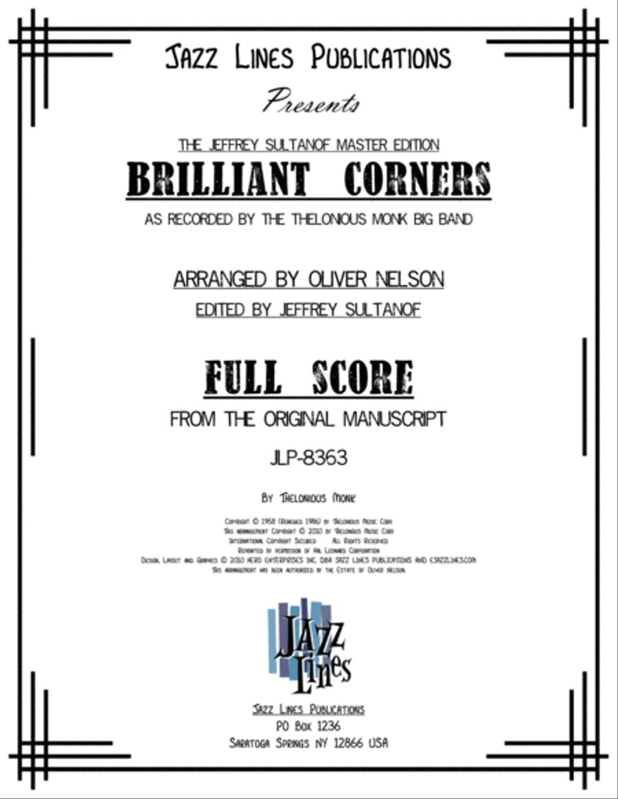 Brilliant Corners Big Band scores gallery preview page 1