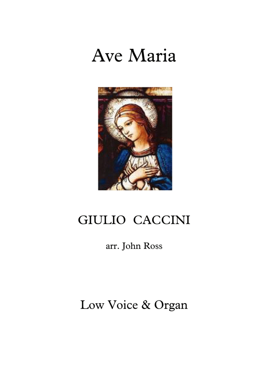 Ave Maria (Caccini) (Low voice, Organ) Medium Voice scores gallery preview page 1