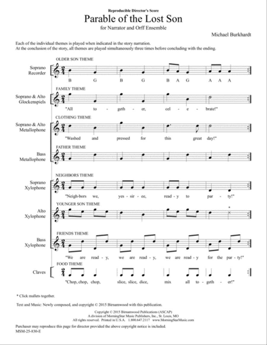 Parable of the Lost Son Orff Instrument scores gallery preview page 4