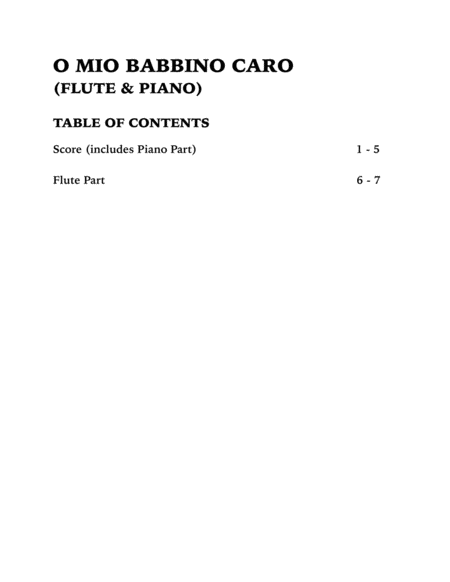 O Mio Babbino Caro (Flute and Piano) image number null