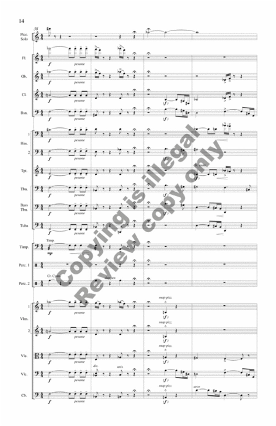 Concerto for Piccolo Solo and Chamber Orchestra (Additional Full Score) Chamber Orchestra scores gallery preview page 15