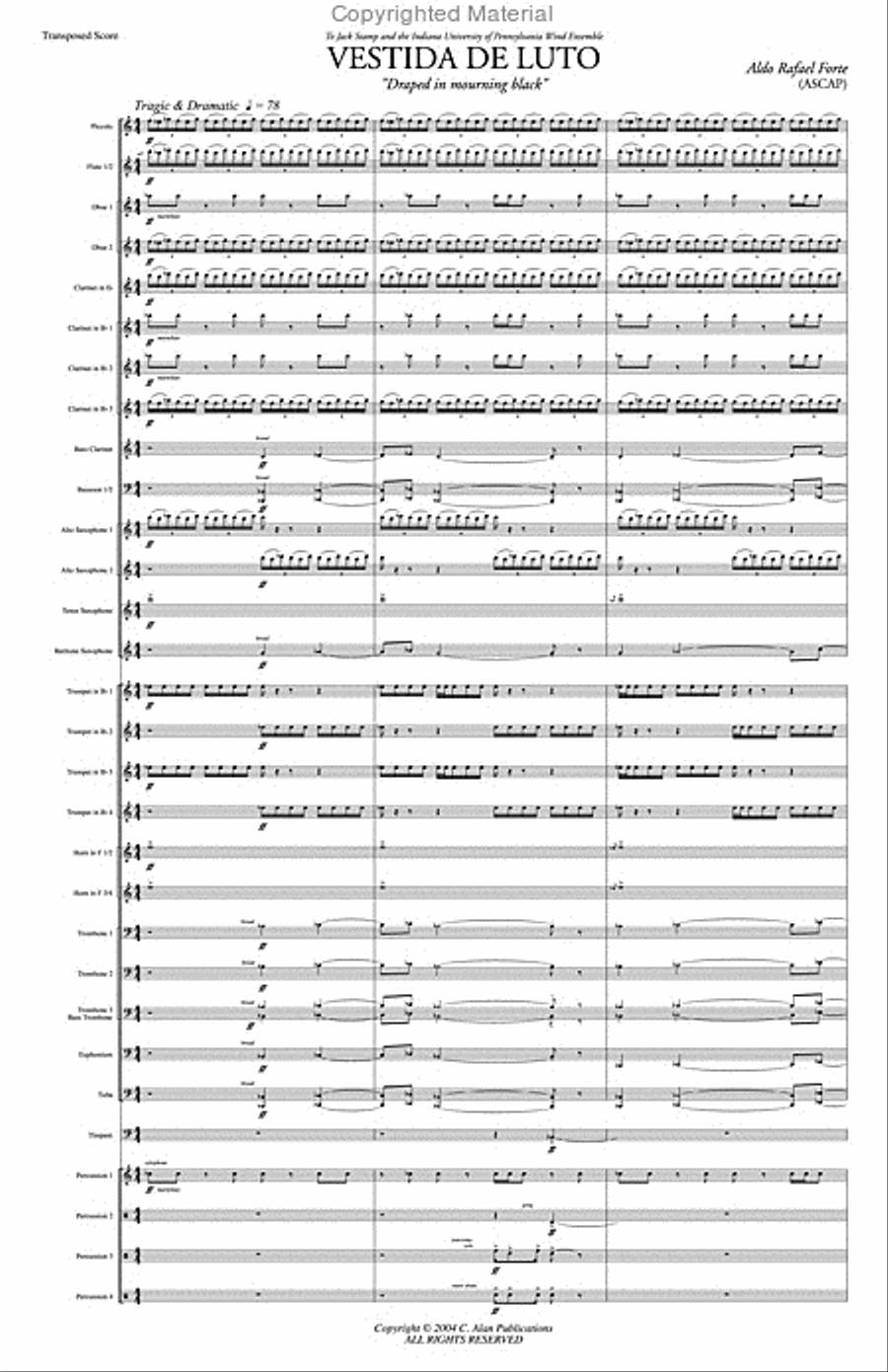 Vestida de Luto Concert Band scores gallery preview page 2