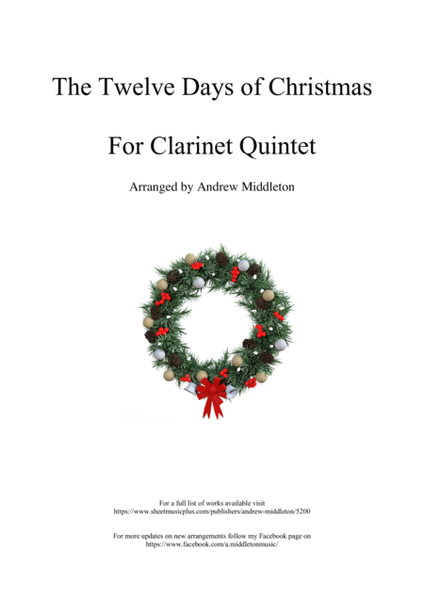 The Twelve Days of Christmas arranged for Clarinet Quintet image number null