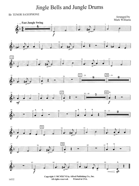 Jingle Bells and Jungle Drums: B-flat Tenor Saxophone