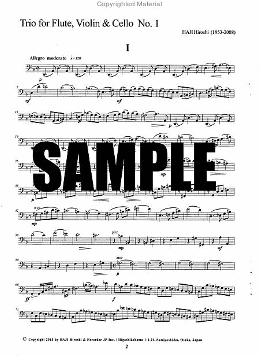 Trio No. 1 for Flute, Violin and Cello Flute scores gallery preview page 4