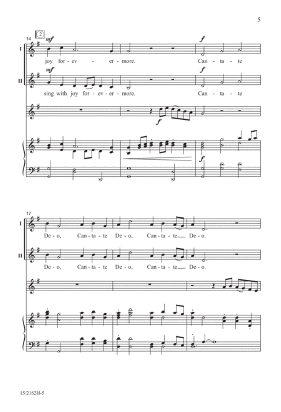 Cantate Deo (from Water Music Suite) 2-Part scores gallery preview page 5