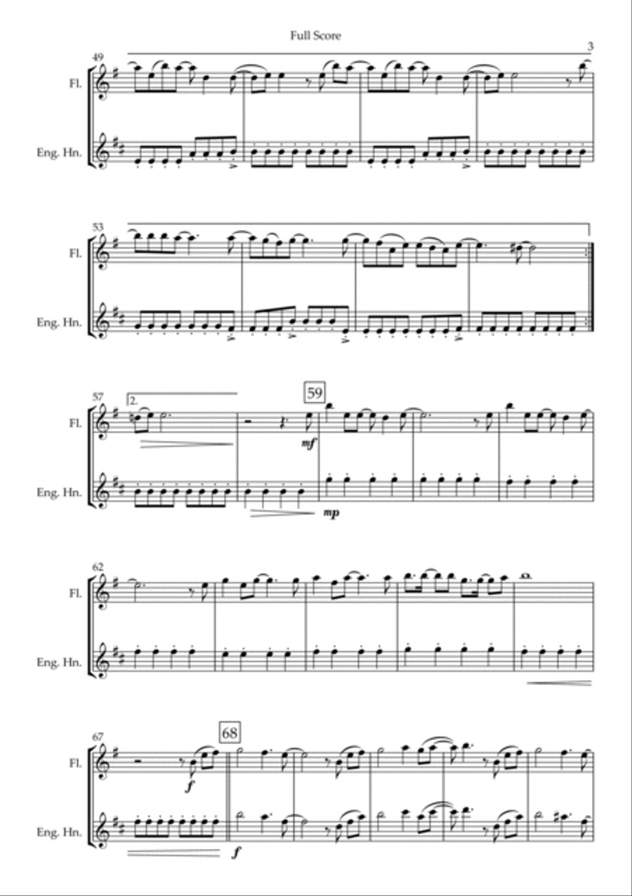 Ikimono Gakari's Blue Bird Woodwind Duet scores gallery preview page 3