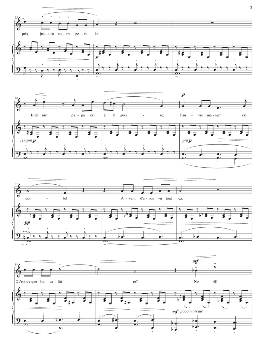 DEBUSSY: Noël des enfants qui n'ont plus de maisons (transposed to A minor) Piano, Vocal scores gallery preview page 4