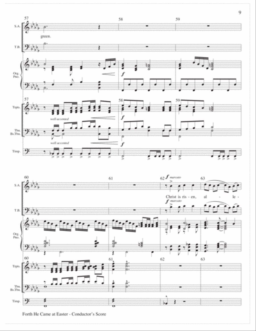 Forth He Came at Easter Choir scores gallery preview page 9
