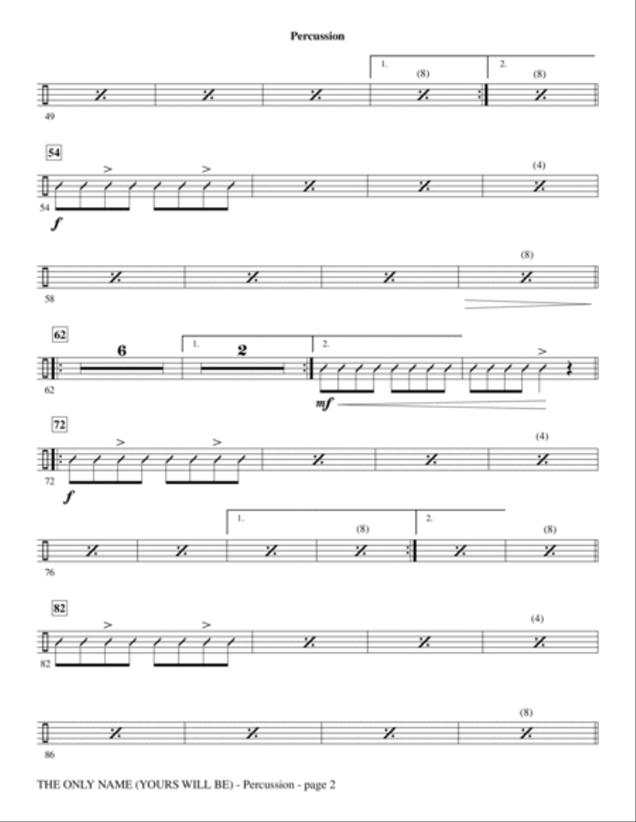 The Only Name (Yours Will Be) - Percussion Choir scores gallery preview page 2