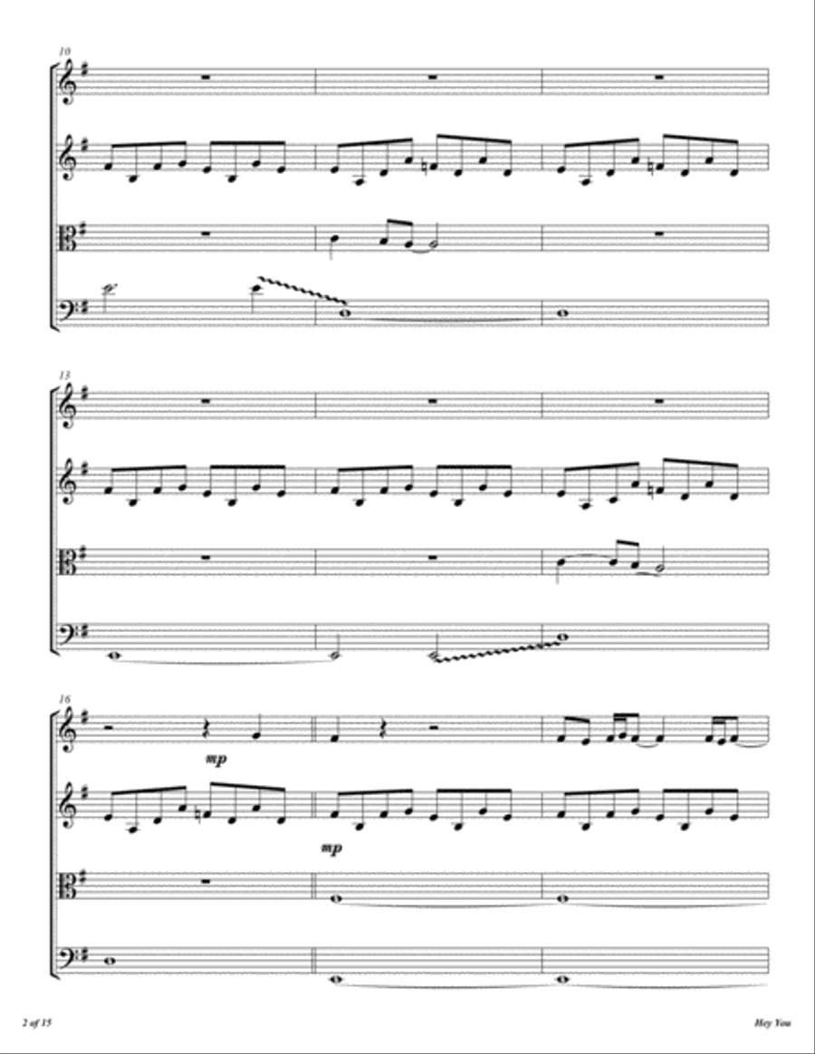 Hey You String Quartet scores gallery preview page 3