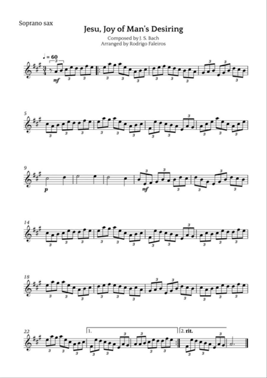 Jesu, Joy of Man's Desiring Jesu, Joy of Man's Desiring Saxophone Quintet scores gallery preview page 4