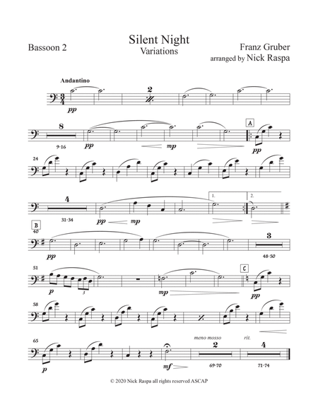 Silent Night - Variations (full orchestra) Bassoon 2 part