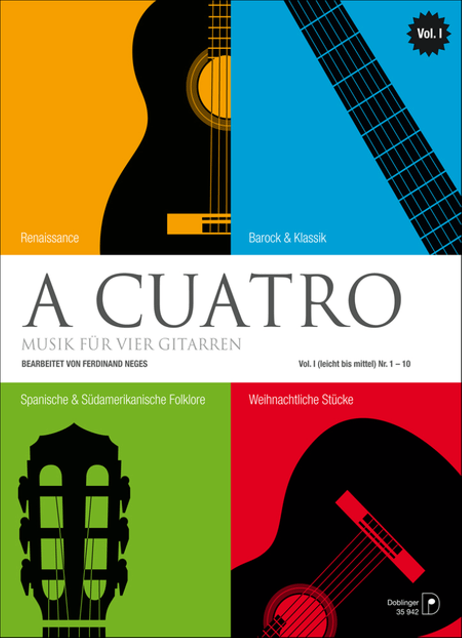 A Cuatro - Musik fur 4 Gitarren Band 1 (leicht bis mittel) Guitar Ensemble scores gallery preview page 1