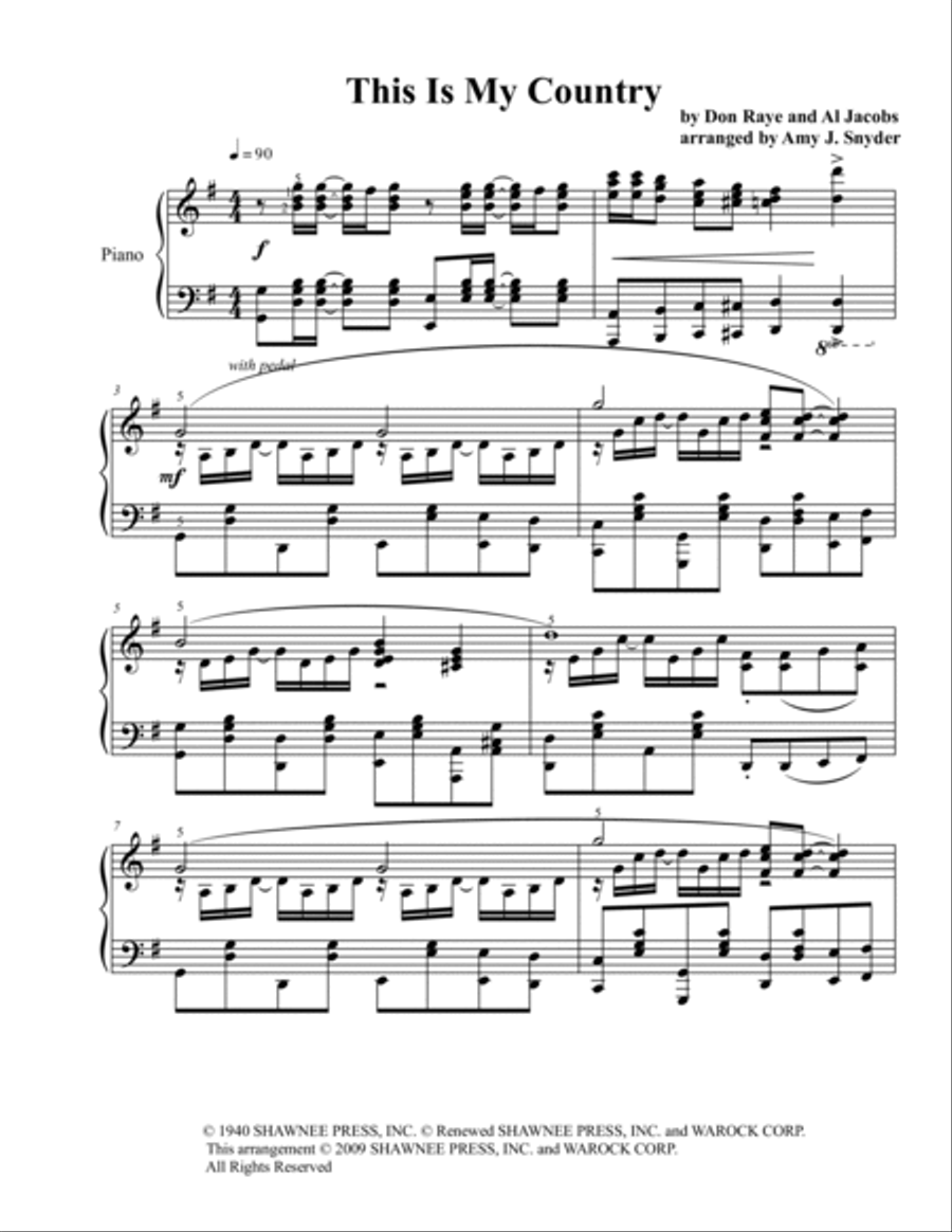 This Is My Country Piano Solo scores gallery preview page 2