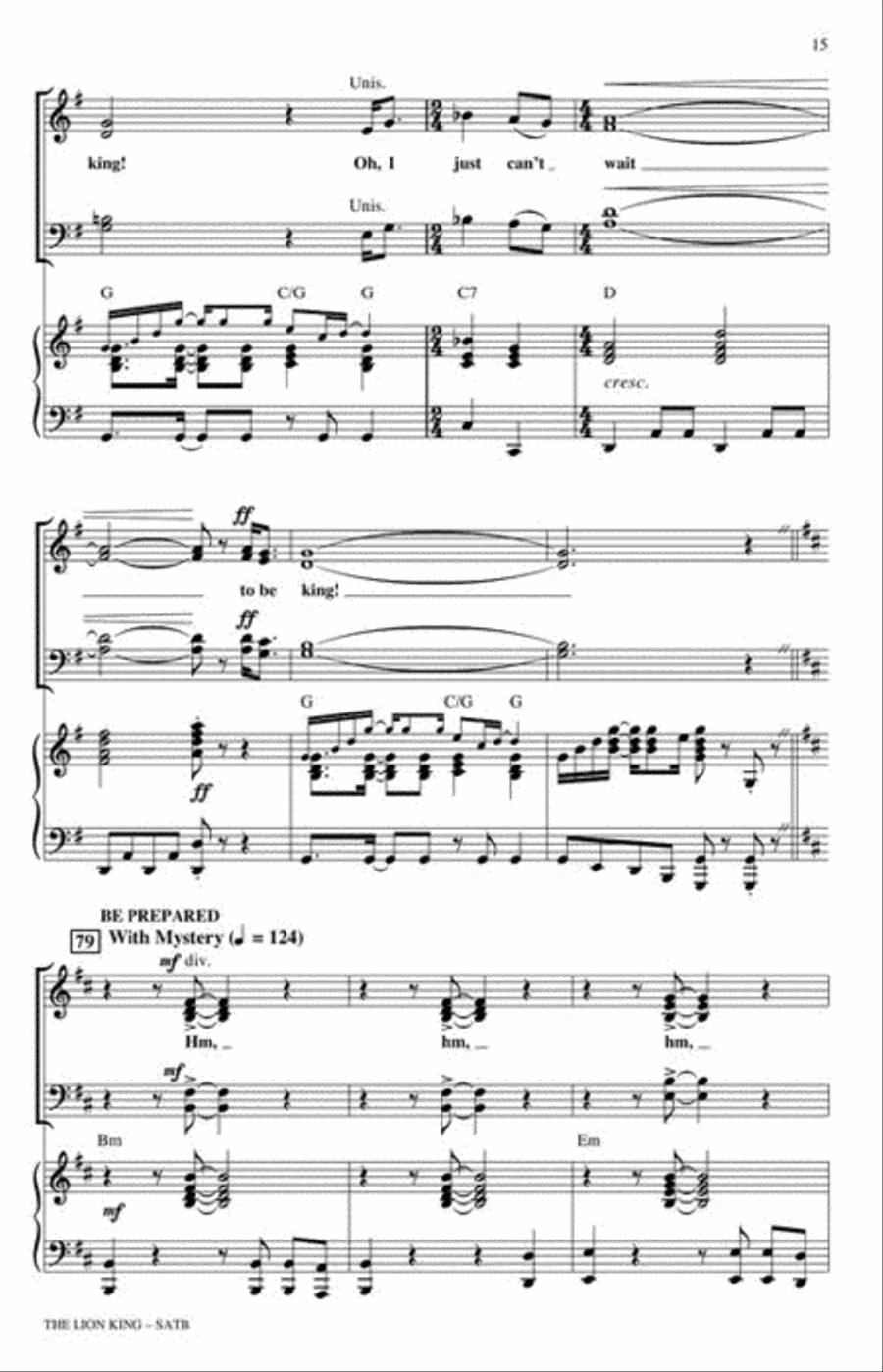 The Lion King (Medley) 4-Part scores gallery preview page 5