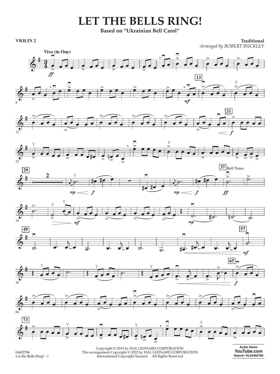 Let The Bells Ring! - Violin 2 String Orchestra scores gallery preview page 1