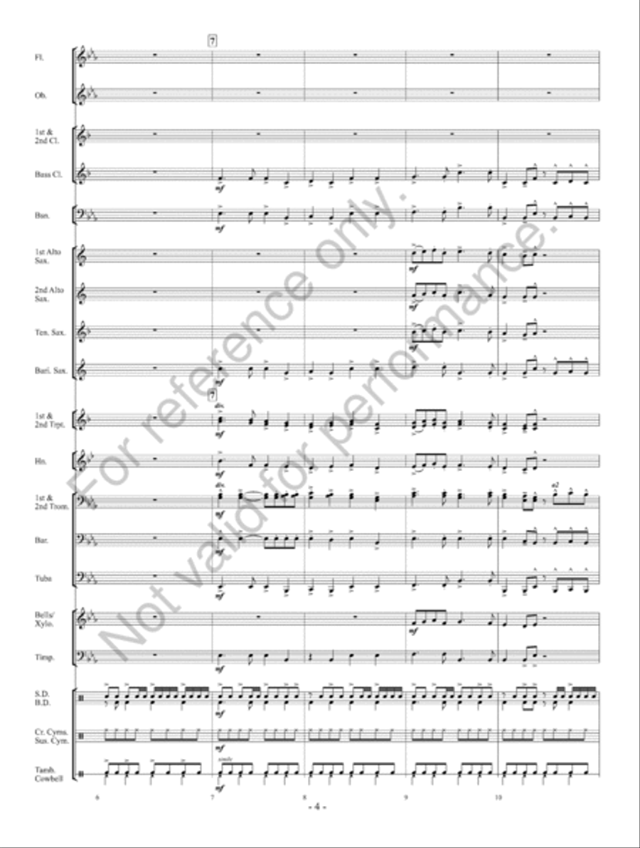 Rock The Halls With Drums And Cowbell Concert Band scores gallery preview page 5