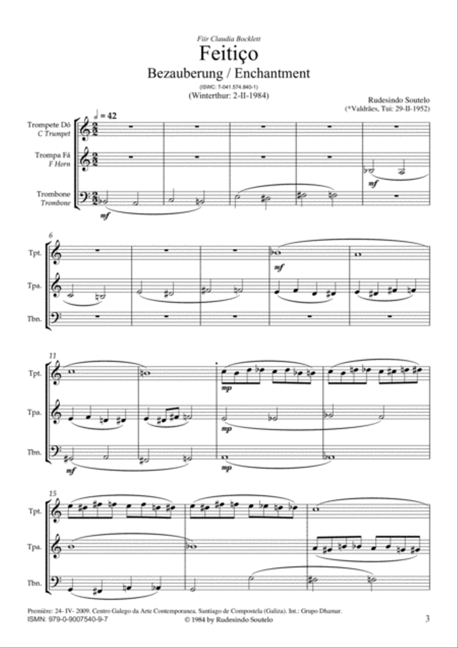 Feitiço - Bezauberung - Enchantment (Brass) Brass Ensemble scores gallery preview page 3