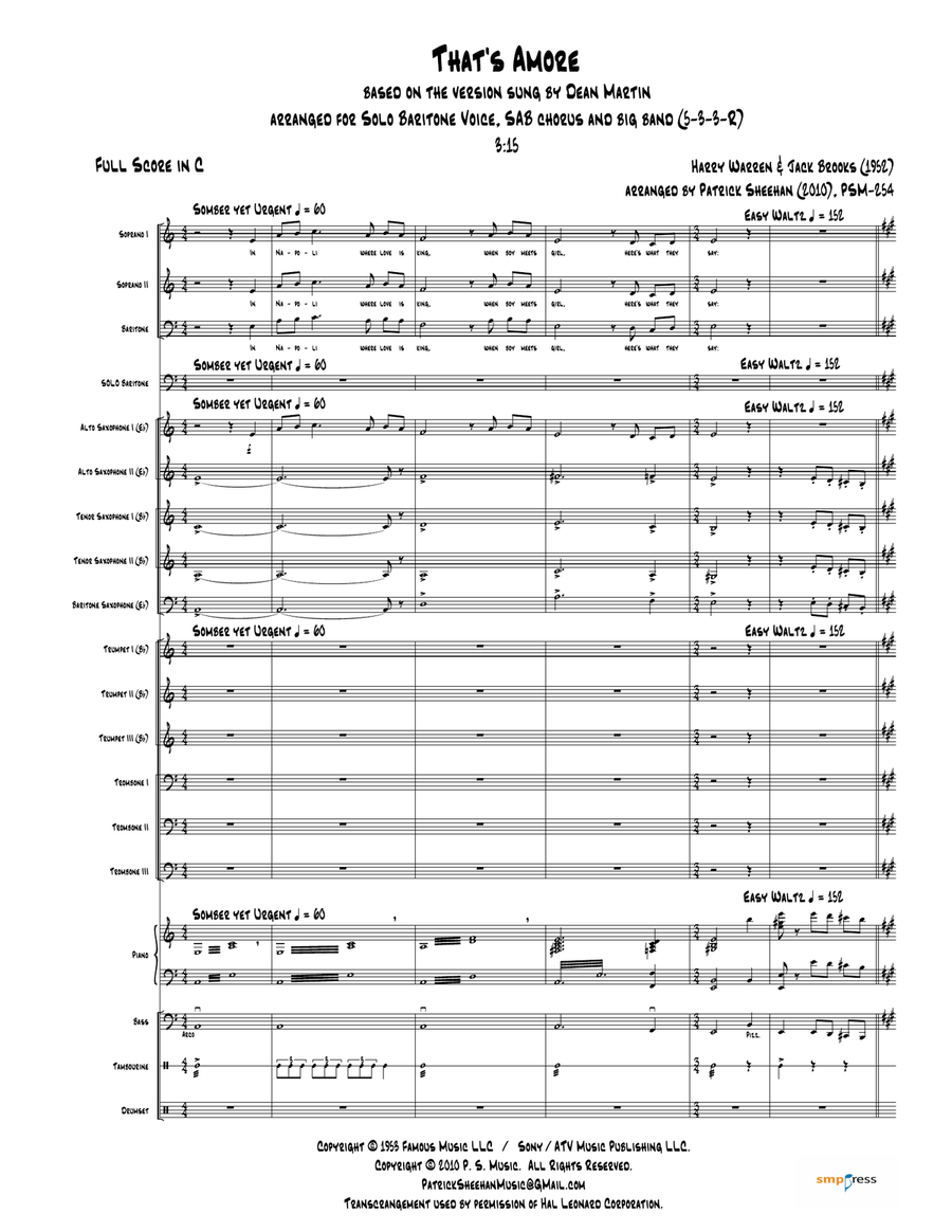 That's Amore (that's Love) Jazz Ensemble scores gallery preview page 1