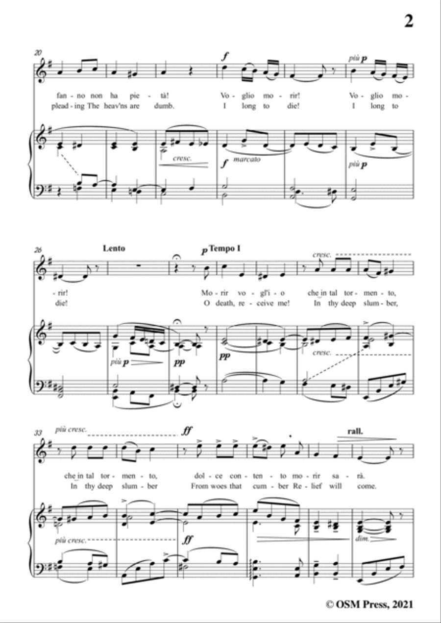 Astorga-Morir voglio,in G Major,for Voice and Piano Voice Solo scores gallery preview page 3