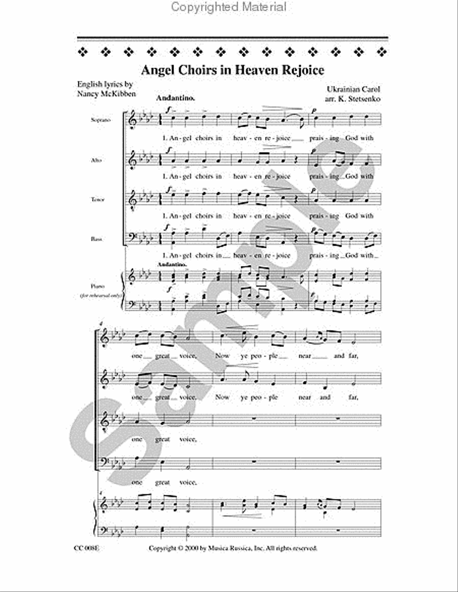 Angel Choirs in Heaven Rejoice 4-Part scores gallery preview page 2